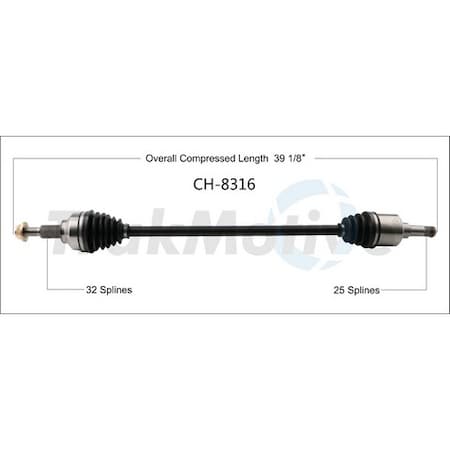Surtrack Axle Cv Axle Shaft, Ch-8316 CH-8316